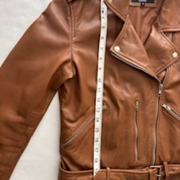 QUINCE Leather Moto Jacket – Cognac Brown – Small – NWOT - Picture 13 of 15